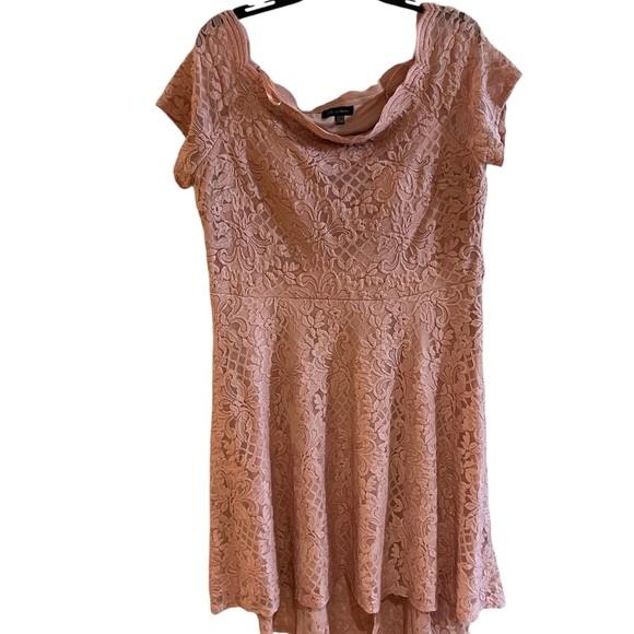 Jodi Kristopher Women's feminine Barbie Pink & Silver High Low Knee Length - Picture 1 of 4